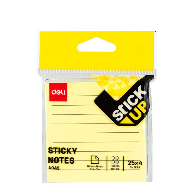 Notes Adeziv 76 X 76mm 4 X 25 File R-V-G-A Liniat Deli
