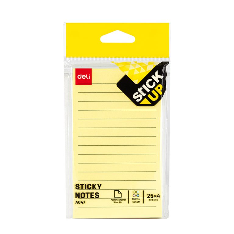 Notes Adeziv 76 X 126mm 4 X 25 File R-V-G-A Liniat Deli