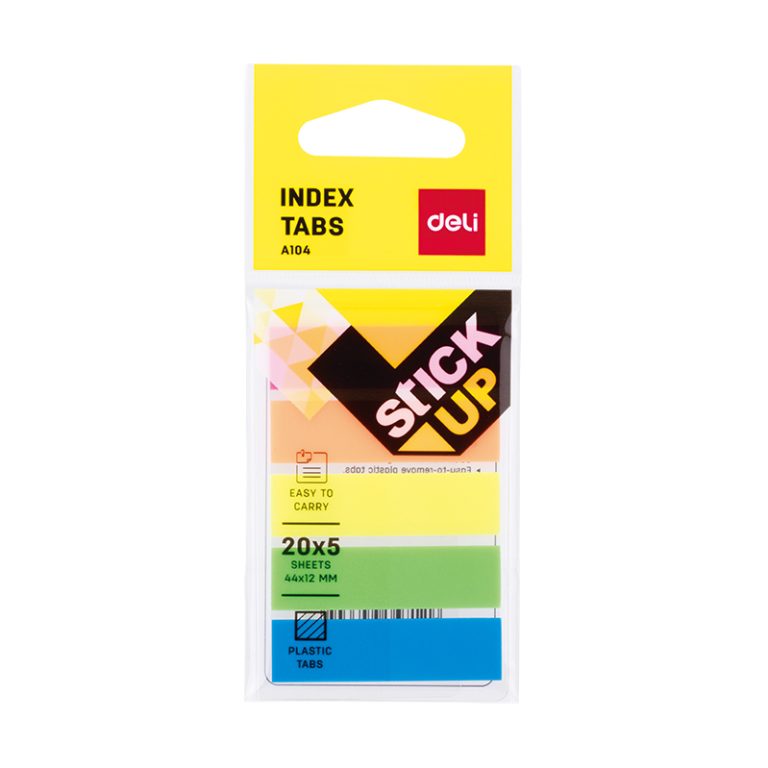 Index Adeziv Plastic 12*44mm 5 Culori 20 File Deli