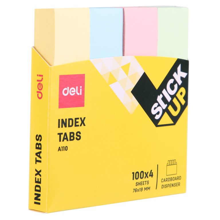 Index Adeziv Hartie 19*76mm 4 Cul. Pastel 100 File Deli