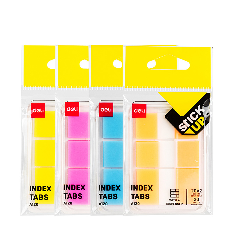 Index Adeziv Plastic Set 2*38*18 + 1*38*25mm Div Cul 20 File Deli