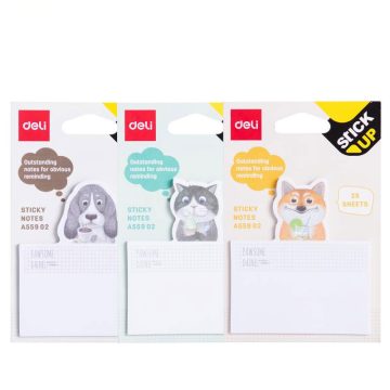 Notes Adeziv Pisici/Catei 75*84mm 25 File Deli