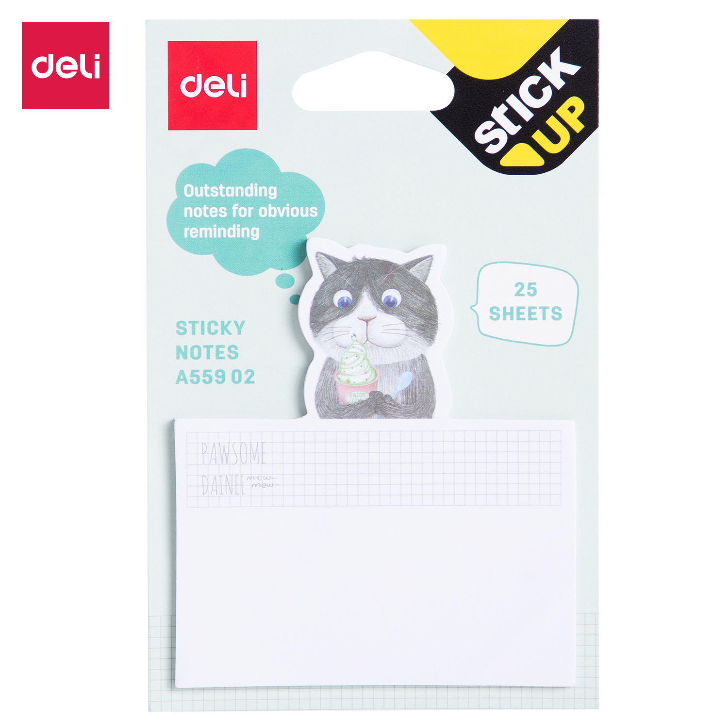 Notes Adeziv Pisici/Catei 75*84mm 25 File Deli