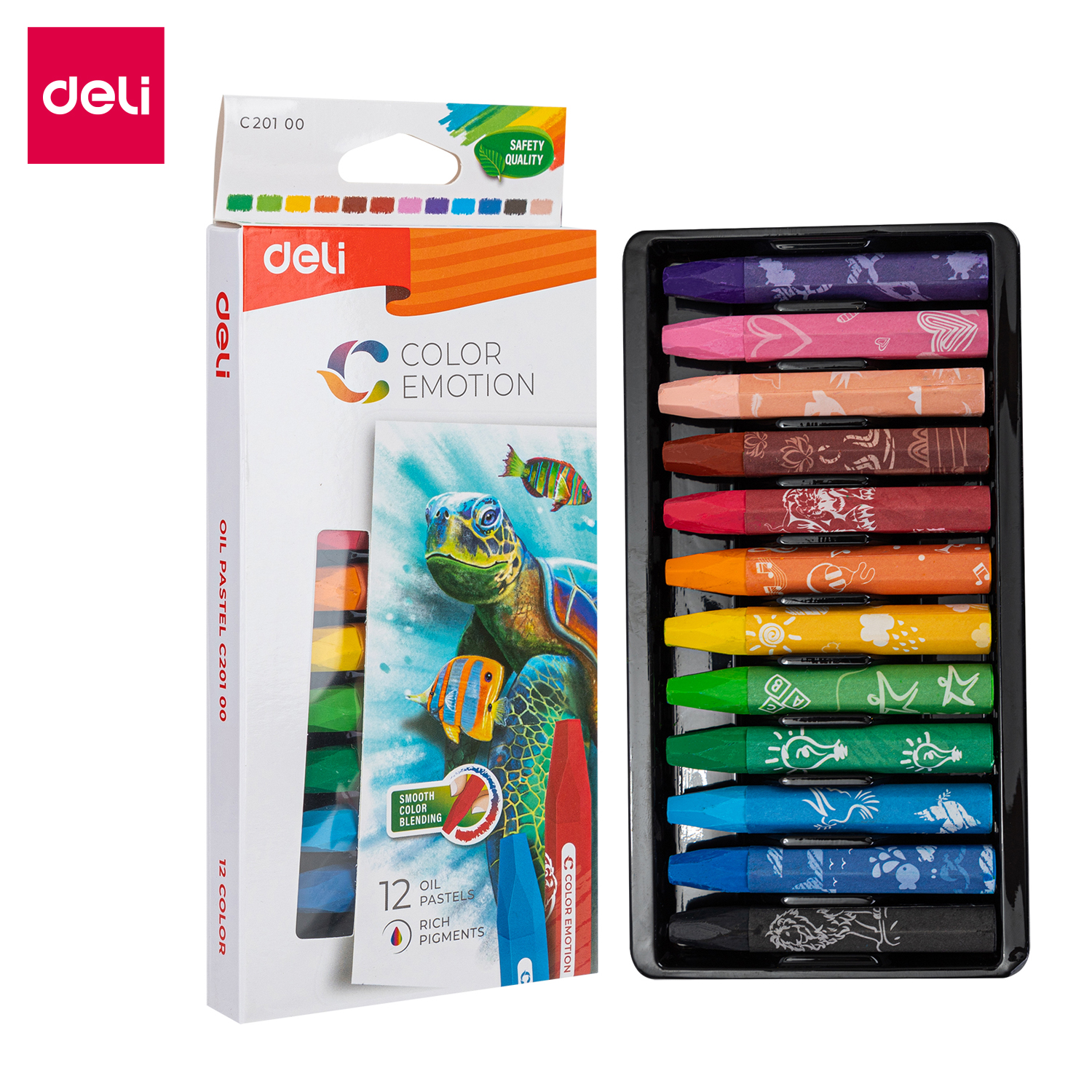 Creioane Ulei Pastel 12 Culori Color Emotion Deli