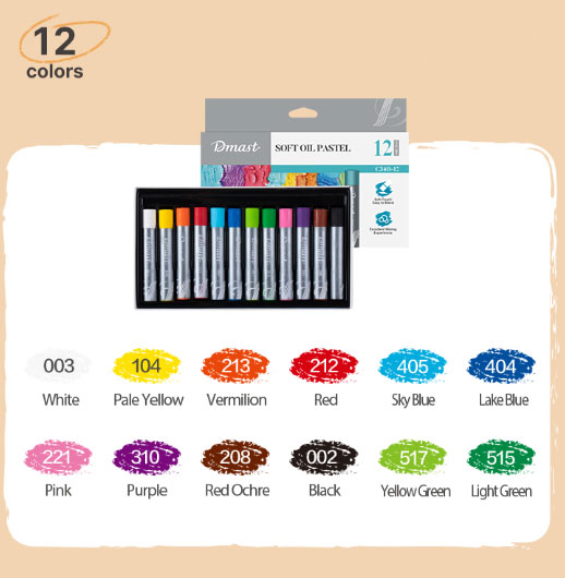 Creioane Ulei Pastel Profesionale 12 Culori Dmast By Pebeo