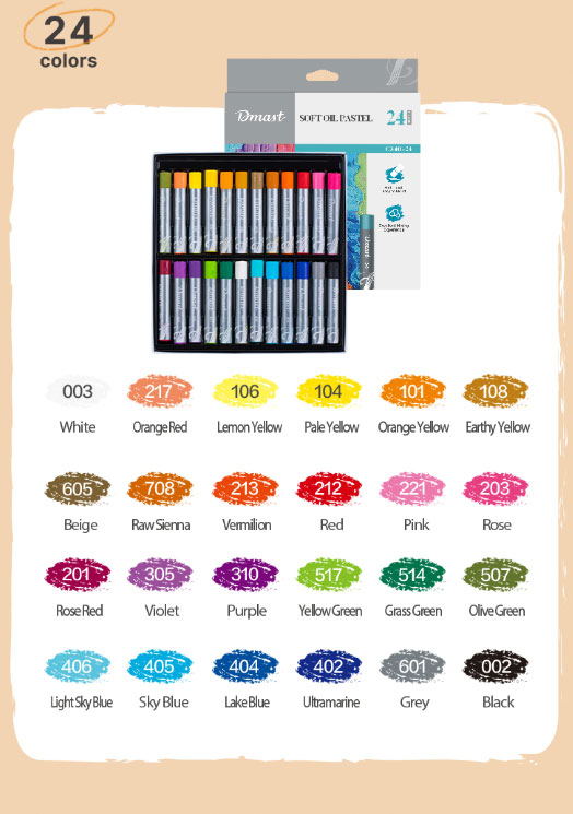 Creioane Ulei Pastel Profesionale 24 Culori Dmast By Pebeo