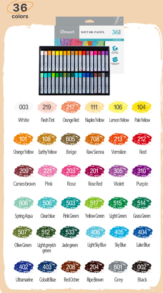 Creioane Ulei Pastel Profesionale 36 Culori Dmast By Pebeo