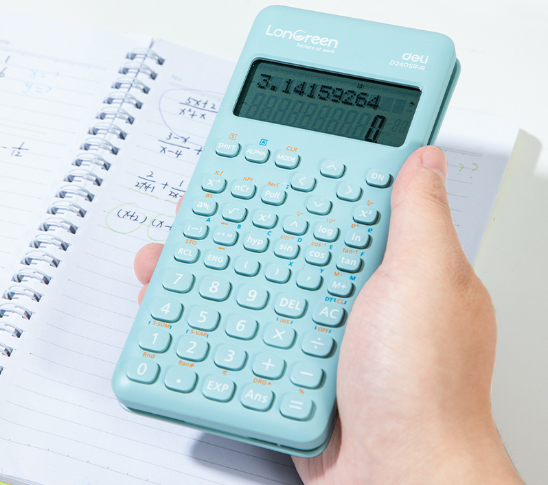 Calculator Stiintific 12Dig 240F Bleu Longreen Plastic Reciclat Deli