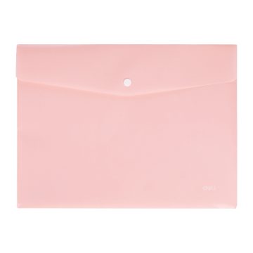 Mapa Plastic Cu Buton A4 Roz Pastel Deli