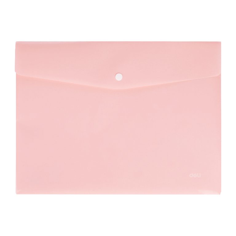 Mapa Plastic Cu Buton A4 Roz Pastel Deli