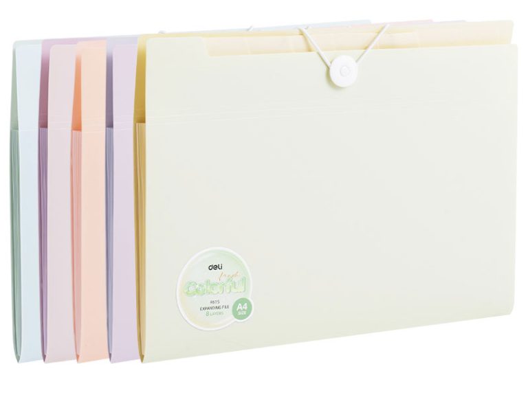 Mapa Plastic Cu Elastic 7 Separatoare Diverse Culori Macarons Deli