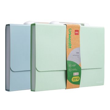 Servieta Material Eco Din Fibre De Grau Cu Maner 13 Compartimente Culori Asortate Deli