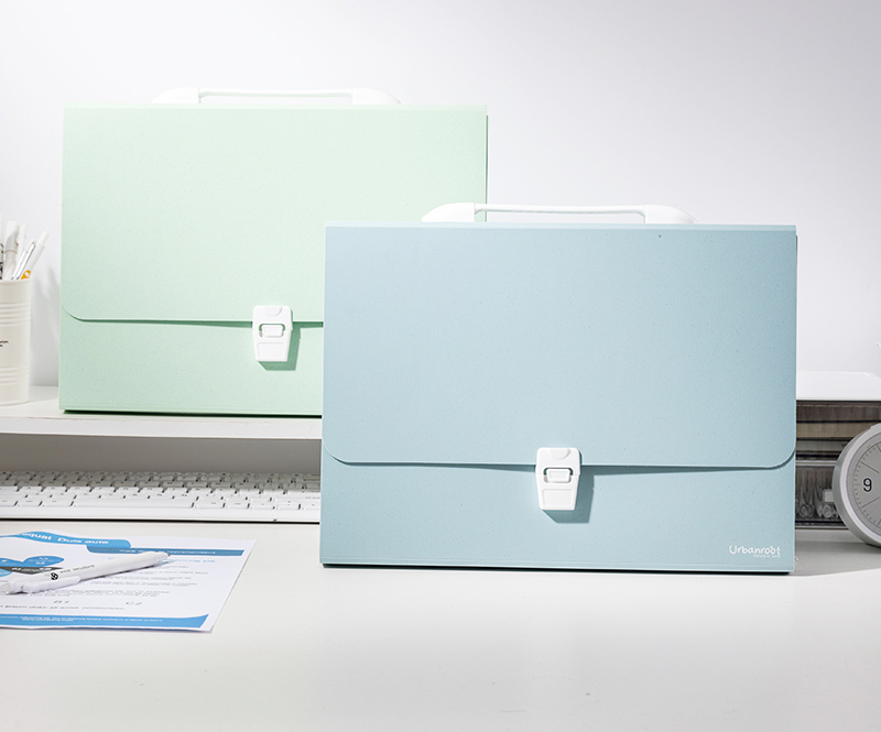 Servieta Material Eco Din Fibre De Grau Cu Maner 13 Compartimente Culori Asortate Deli