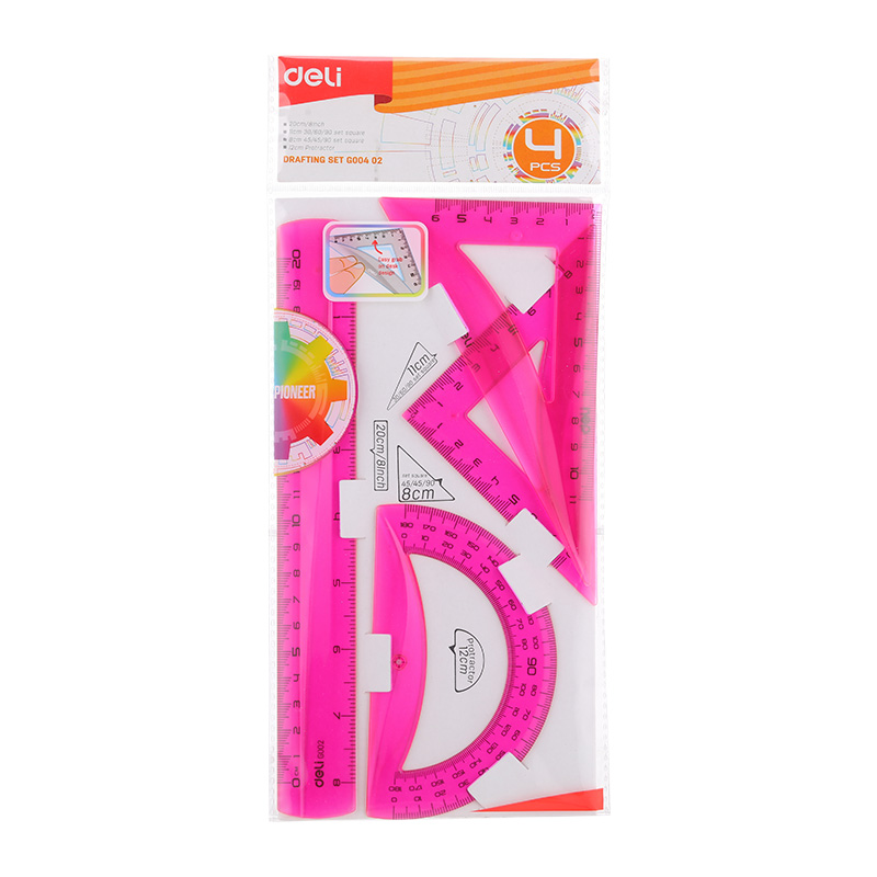 Set Geometrie 4 Piese Color Eg00402 Deli