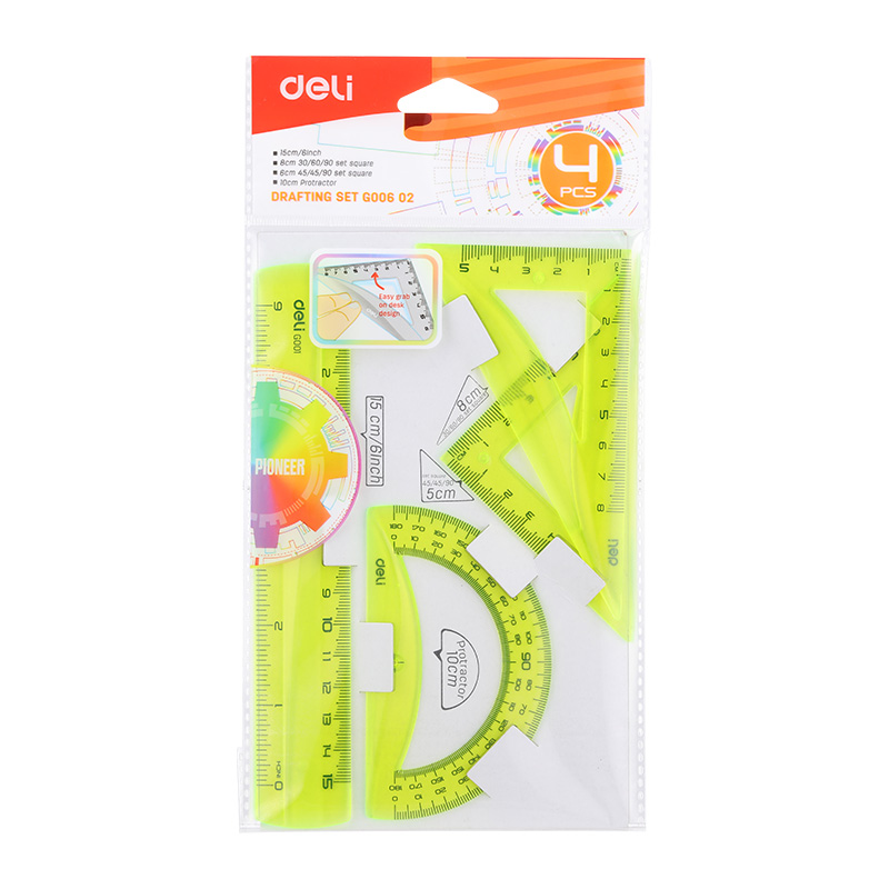 Set Geometrie 4 Piese Color Eg00602 Deli