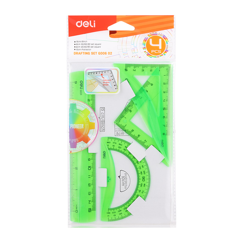 Set Geometrie 4 Piese Color Eg00602 Deli