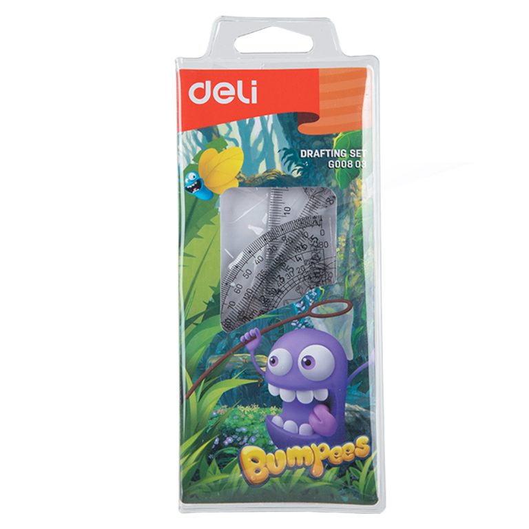 Set Geometrie 4 Piese Transp. Bumpees Eg00803 Deli