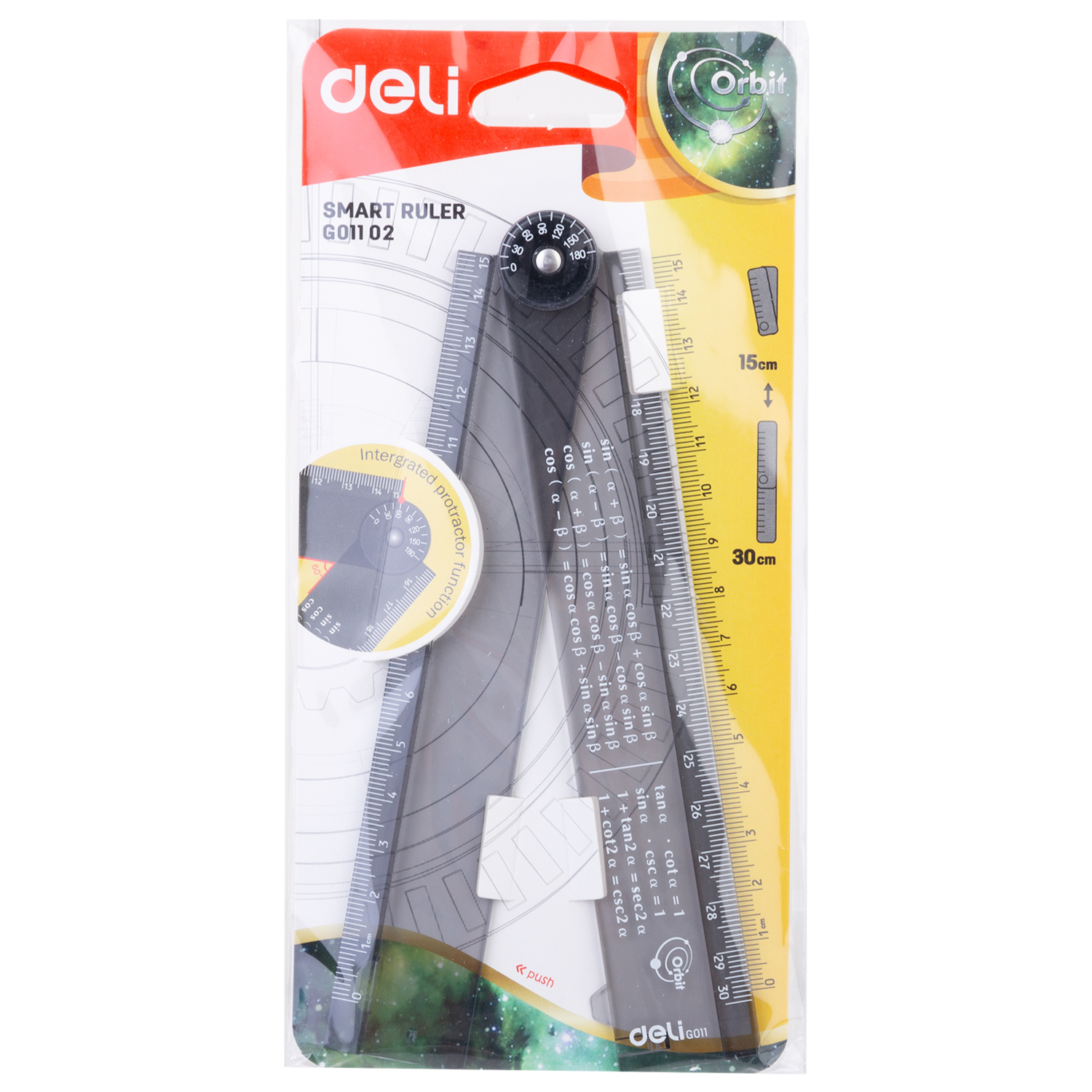 Rigla Smart Pliabila 30cm Neagra Transparenta Deli