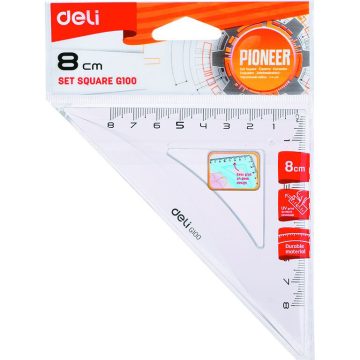 Echer 8cm 45 Grade Transparent Deli