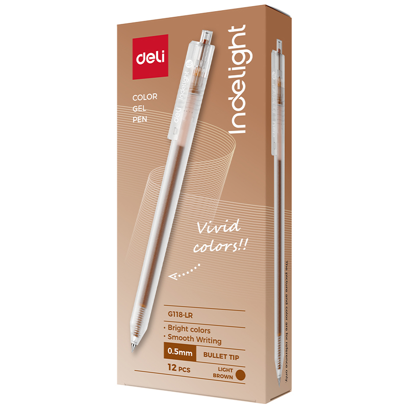 Pix Cu Gel Cu Mecanism 0.5mm Maro Deschis Deli