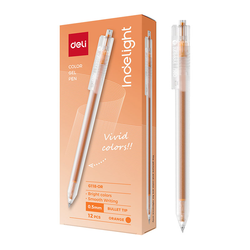 Pix Cu Gel Cu Mecanism 0.5mm Portocaliu Deli