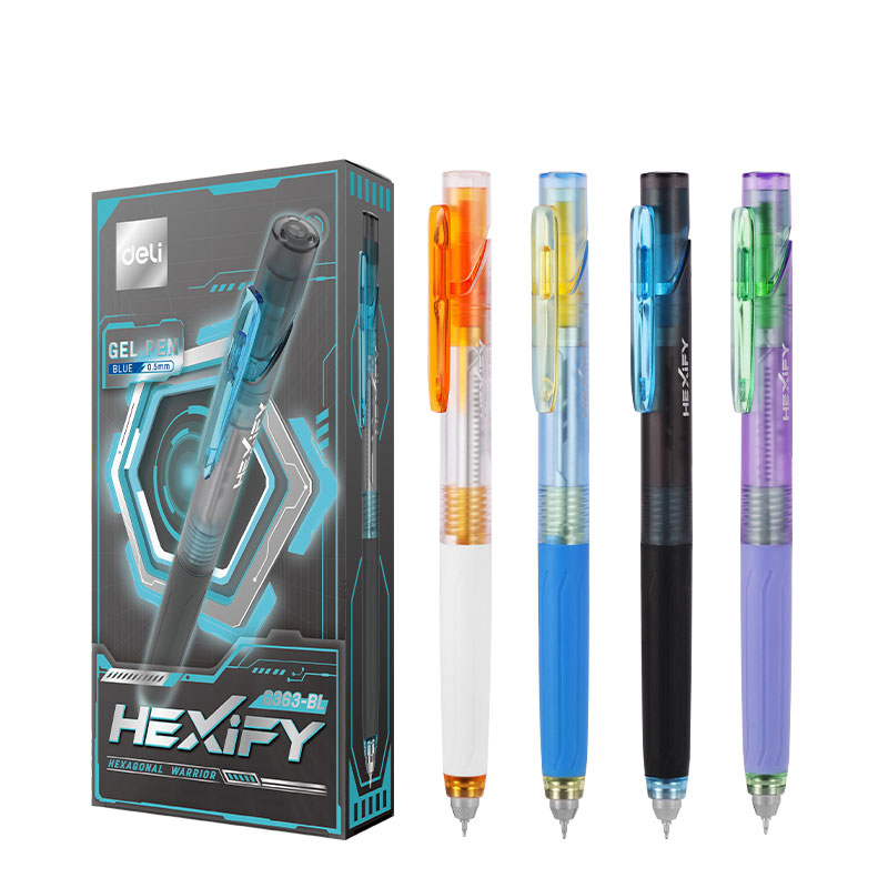 Pix Cu Gel Cu Mecanism 0.5mm Albastru Quick Dry Hexify Deli