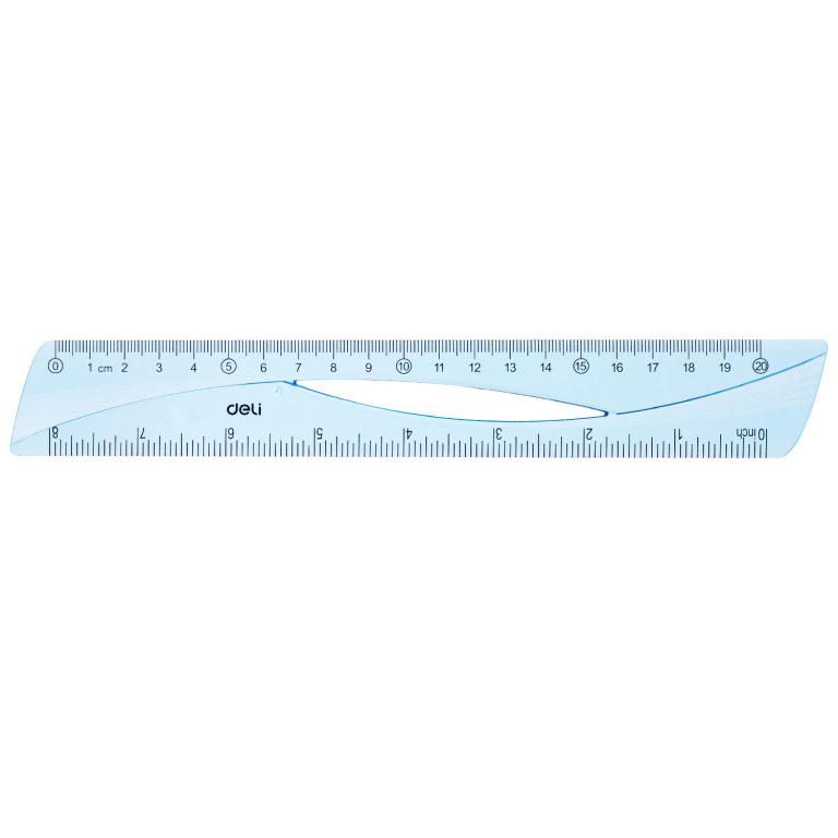 Rigla 20cm Albastra Transparenta Deli