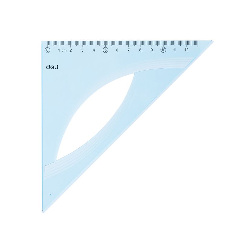 Echer 12cm 45Grade Albastru Transparent Deli