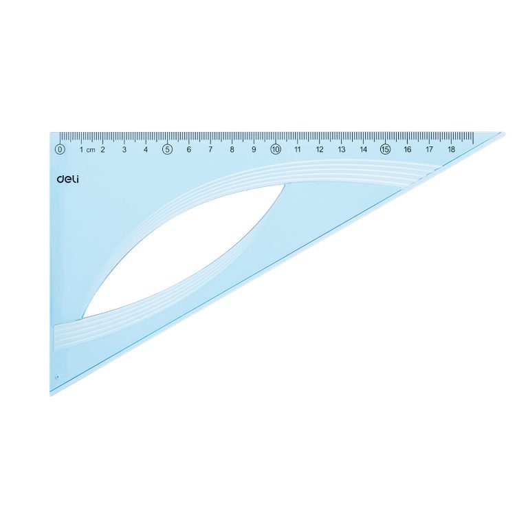 Echer 18cm 60 Grade Albastru Transparent Deli