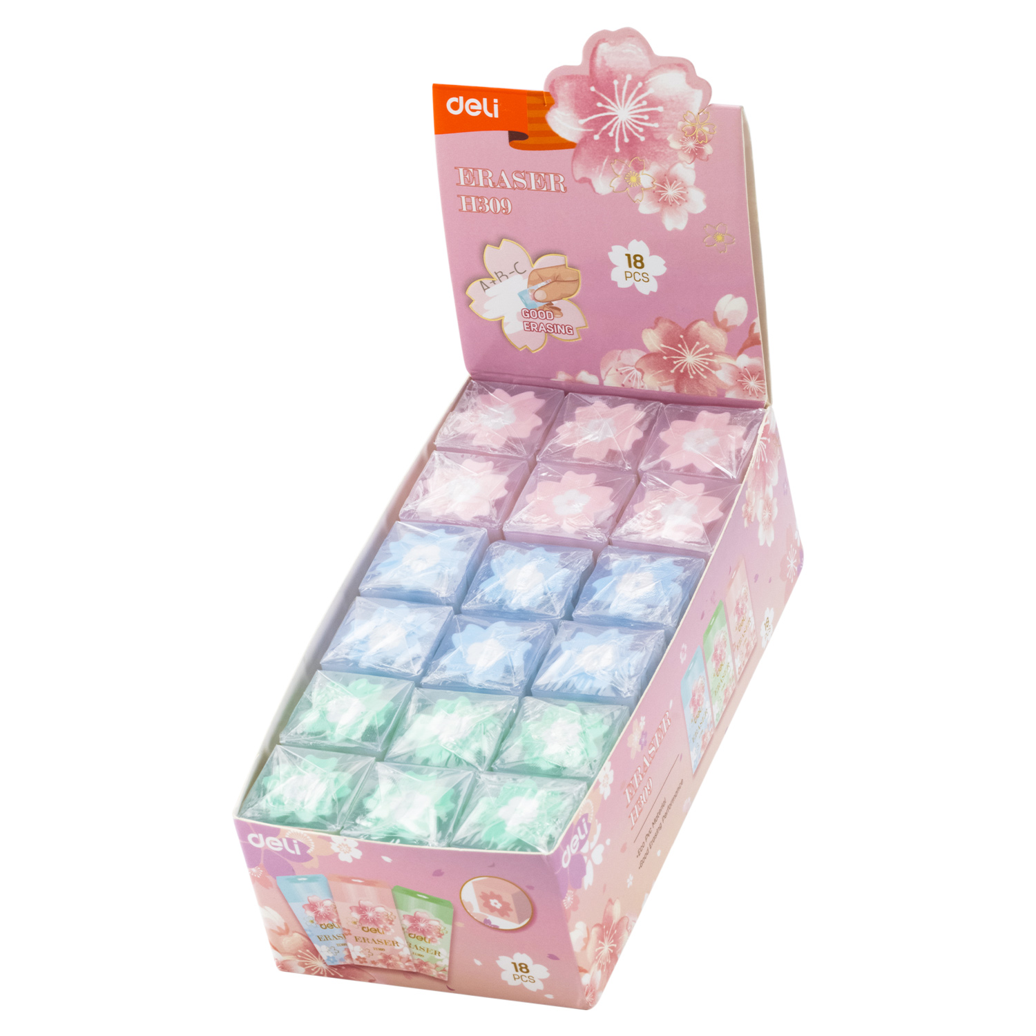 Radiera Creion Motive Flori 18 Deli