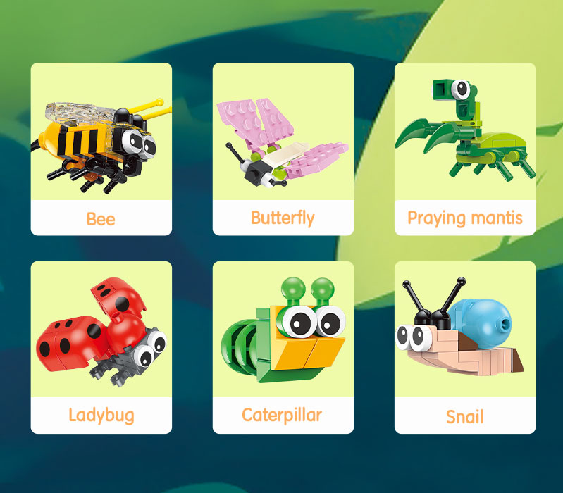 Blocuri Constructii Tip Lego Model Insecte Asortate Deli