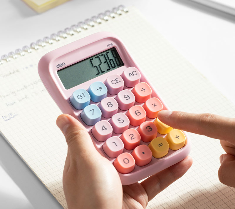Calculator Birou 10Dig Taste Multicolore Roz Deli