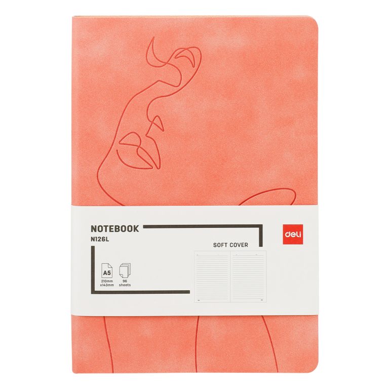 Caiet Birou A5 96 File 80g Dictando Coperta Piele Piersica N126L Deli