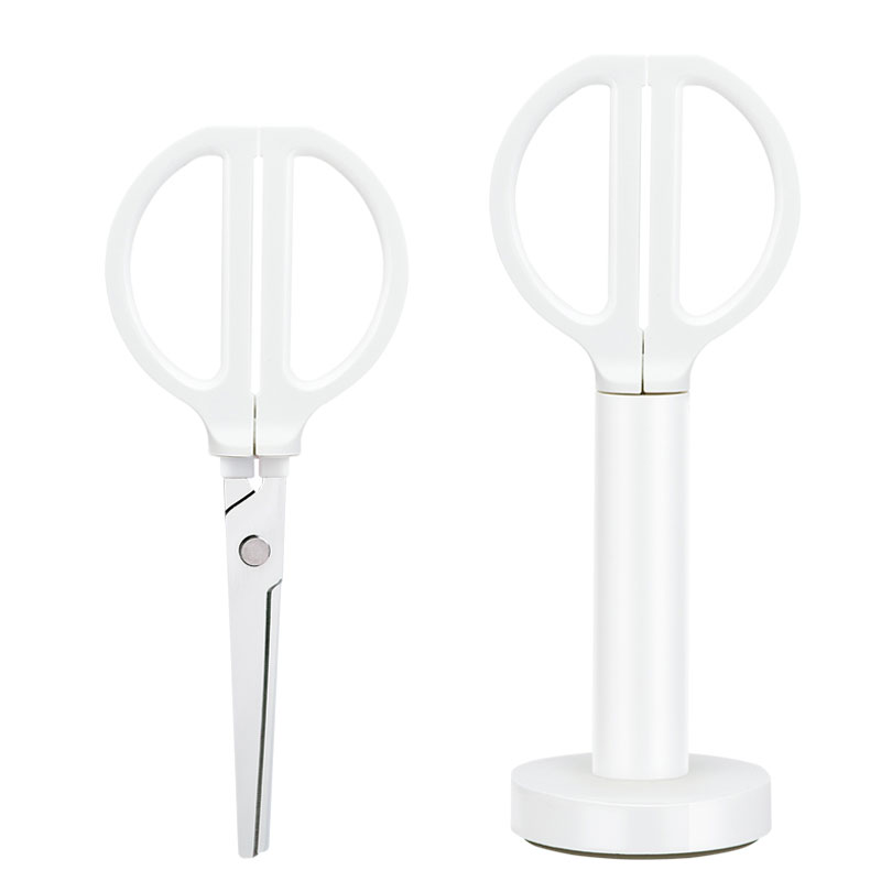 Foarfeca Birou Cu Suport 18cm Alba Nusign Deli