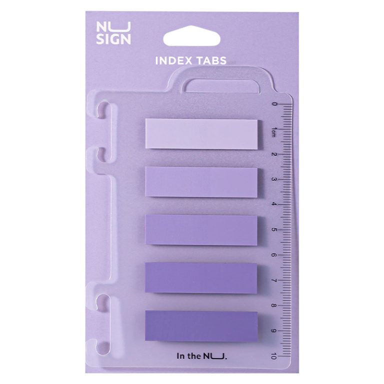 Index Adeziv Plastic 12*44mm 5 Culori Violet 20 File Rigla Nusign Deli