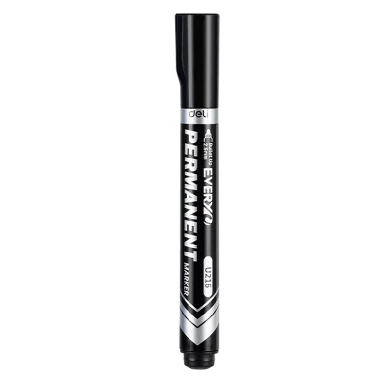 Marker Permanent Negru Varf Rotund 2.5mm Deli