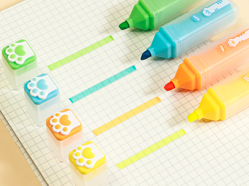 Textmarker Set 4 Forma Patrata Cats Deli