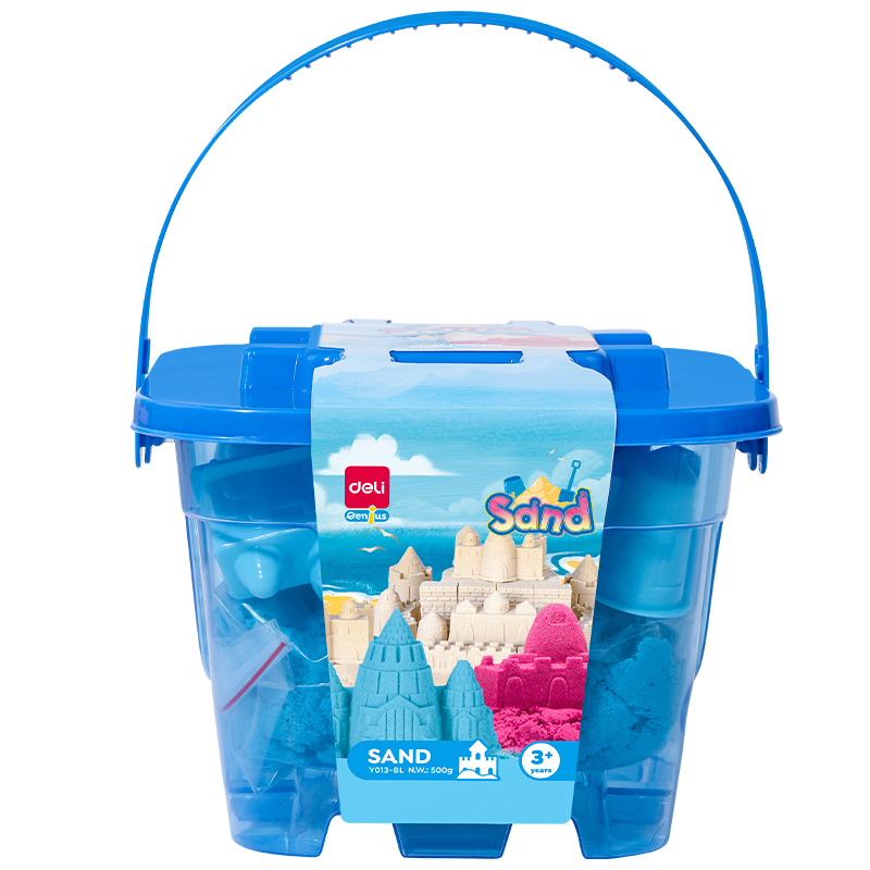 Nisip Modelabil Galetusa 500g + 6 Forme Modelaj Albastru Deli
