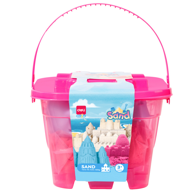 Nisip Modelabil Galetusa 500g + 6 Forme Modelaj Roz Deli