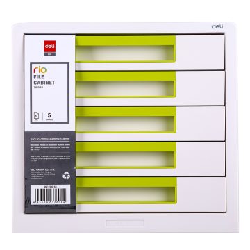 Cabinet 5 Sertare Alb/Vernil Deli