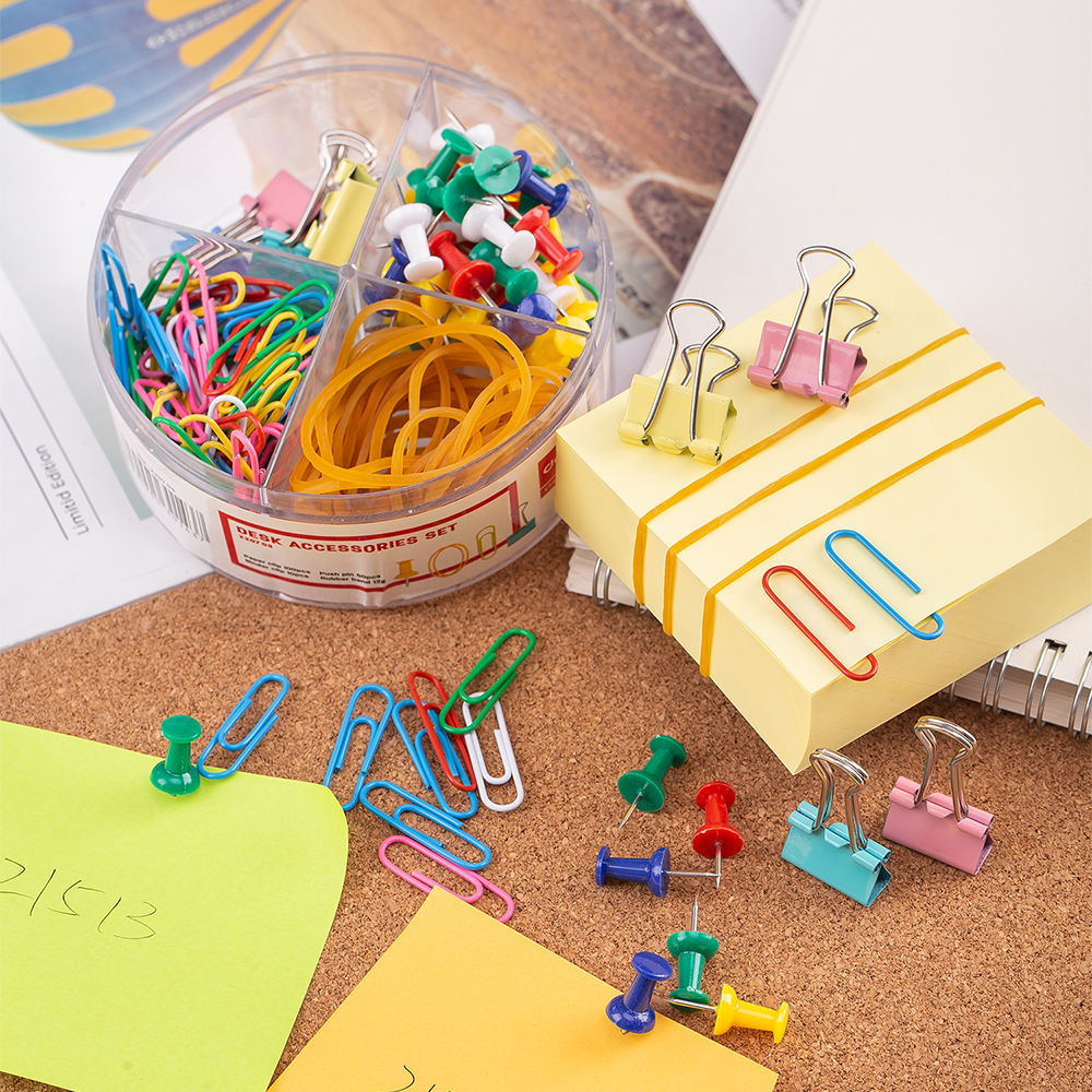 Set Accesorii Birou (Agrafe, Elastice, Clipsuri, Ace) Deli