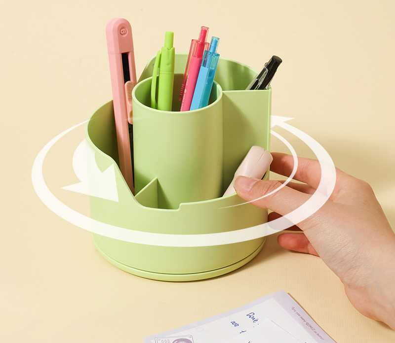 Suport Rotativ Instrumente De Scris 4 Compartimente Bleu Longreen Plastic Reciclat Deli
