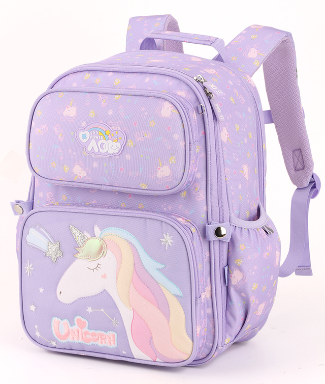 Ghiozdan Clasa 0 Funtasy Unicorn Mov 3 Fermoare Pigna