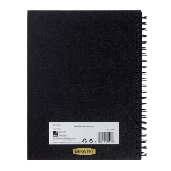 Caiet Spira Pentru Schite A4 86 File 110g Coperta Neagra Professional Derwent