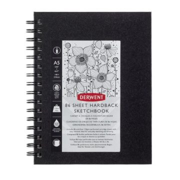 Caiet Spira Pentru Schite A5 86 File 110g Coperta Neagra Professional Derwent