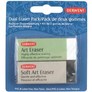 Radiera Patrata Alba 2/Set Derwent Professional