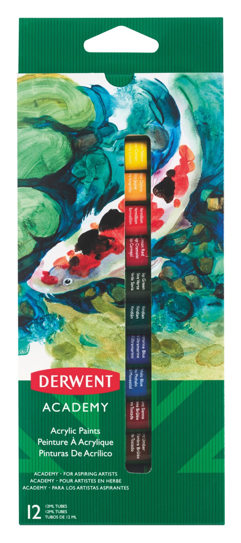 Culori Acrilice 12ml 12 Culori Derwent Academy