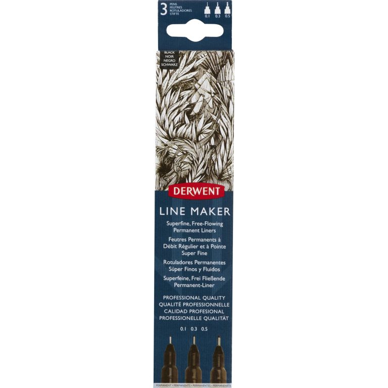Set 3 Buc Liner Grafic Profesional (0.1/0.3/0.5mm) Negru Derwent