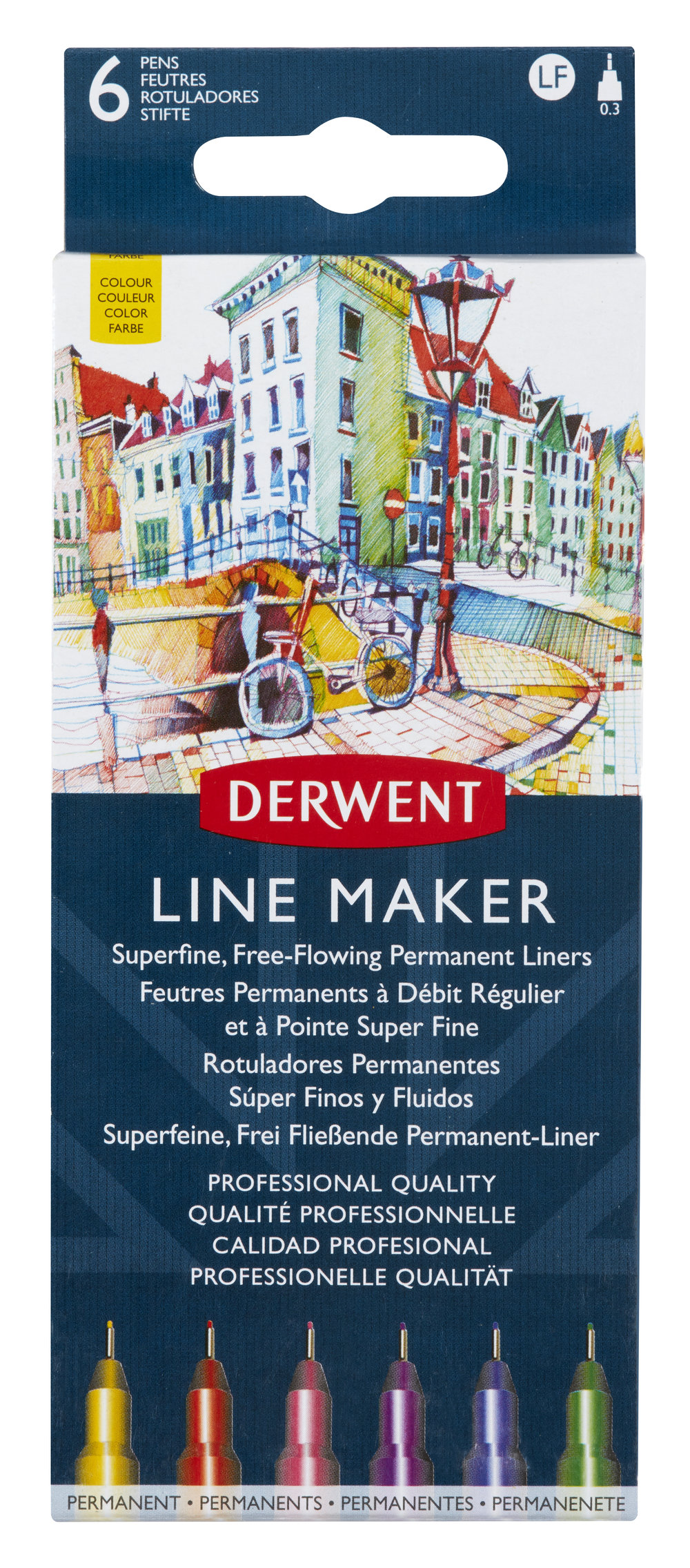 Liner 0.3mm Set 6 Profesional Derwent
