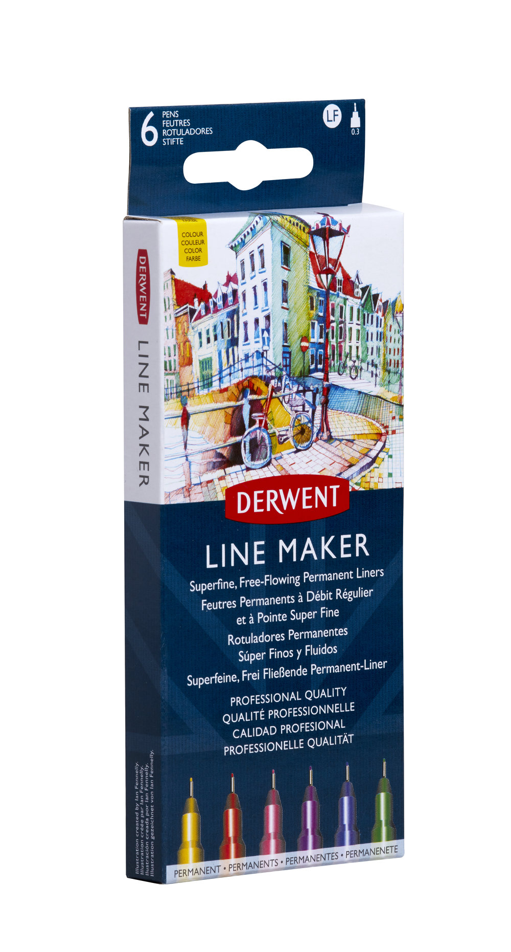 Liner 0.3mm Set 6 Profesional Derwent